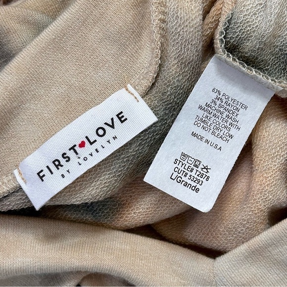 Open Tie Dye Cold Shoulder French Terry Top Large/XLarge - Picture 8 of 8